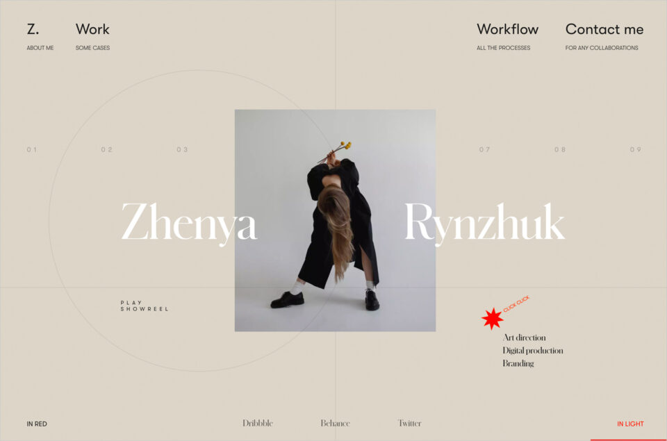 Zhenya Rynzhukウェブサイトの画面キャプチャ画像