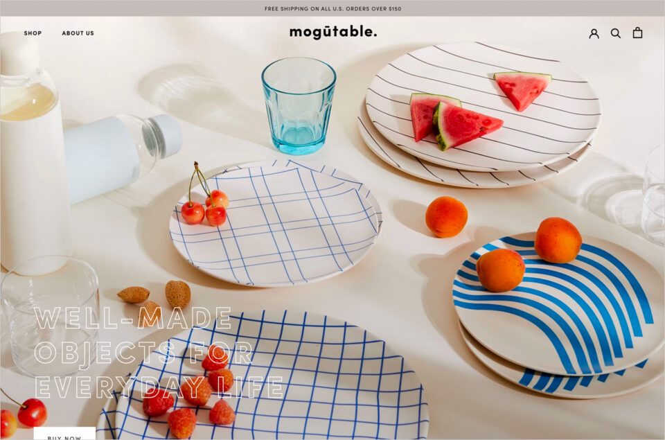 Mogutable / Well-Made Objects for Everyday Life – mogutableウェブサイトの画面キャプチャ画像