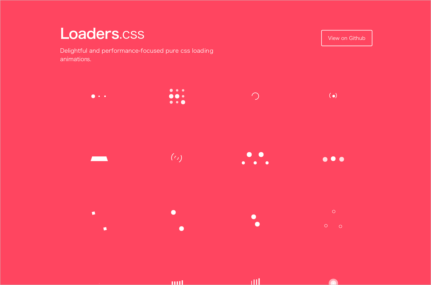Loaders.cssウェブサイトの画面キャプチャ画像