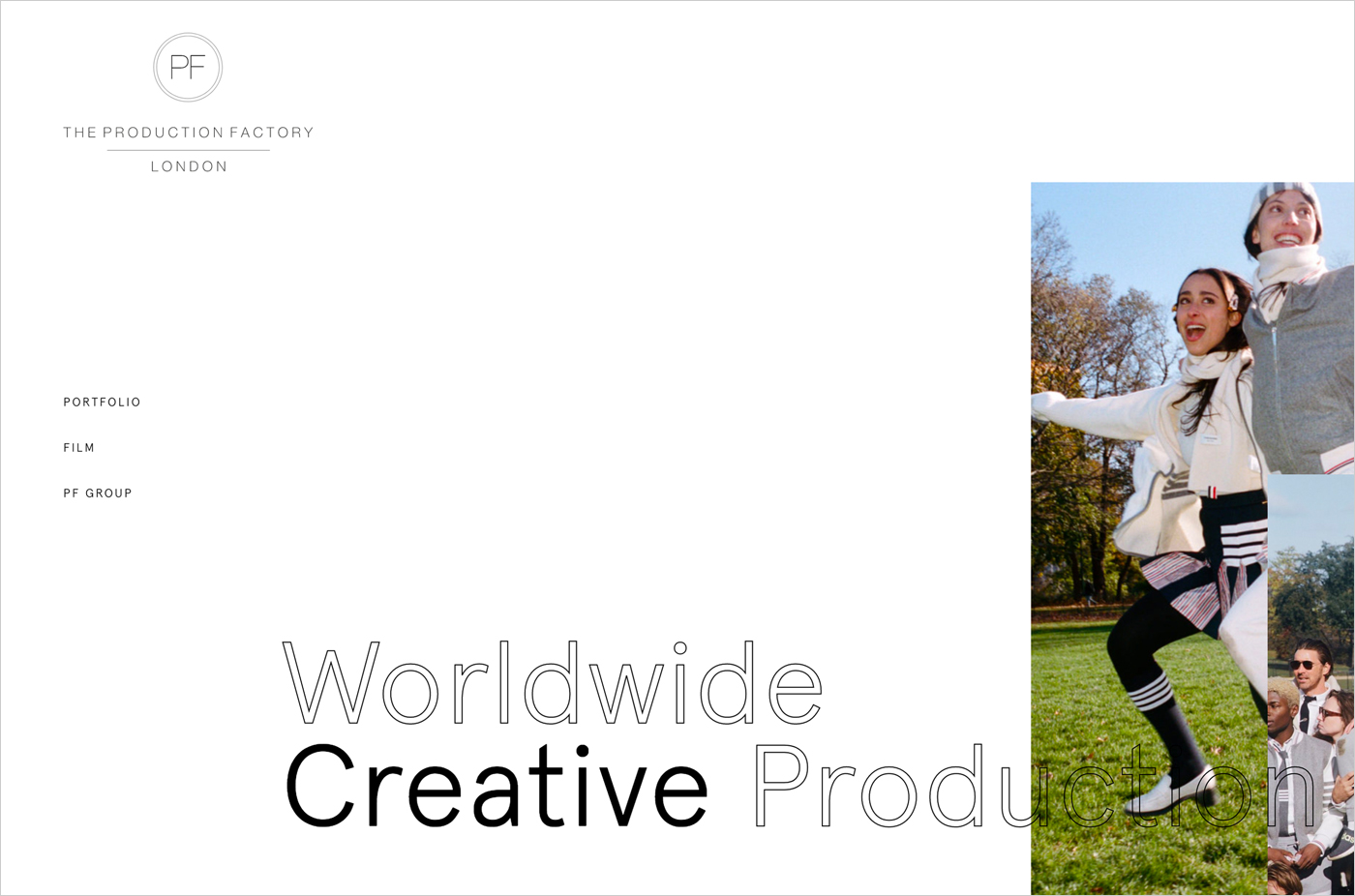 The Production Factory  | A worldwide creative production agencyウェブサイトの画面キャプチャ画像