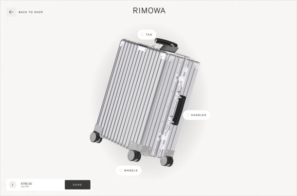 RIMOWA UNIQUE | Custom Luggage | RIMOWAウェブサイトの画面キャプチャ画像