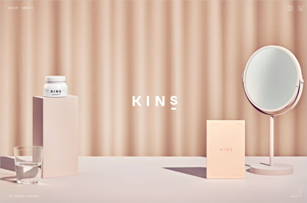 KINS | 菌と生きる。体が生きる。ウェブサイトの画面キャプチャ画像