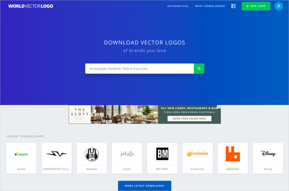 Worldvectorlogo — Brand logos free to downloadウェブサイトの画面キャプチャ画像