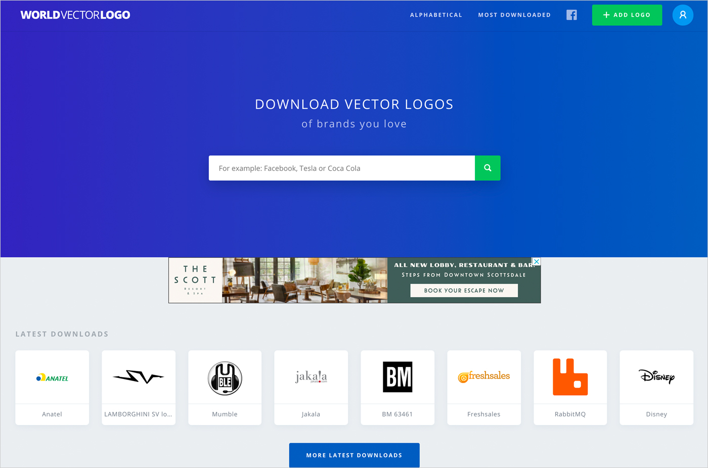 Worldvectorlogo — Brand logos free to downloadウェブサイトの画面キャプチャ画像