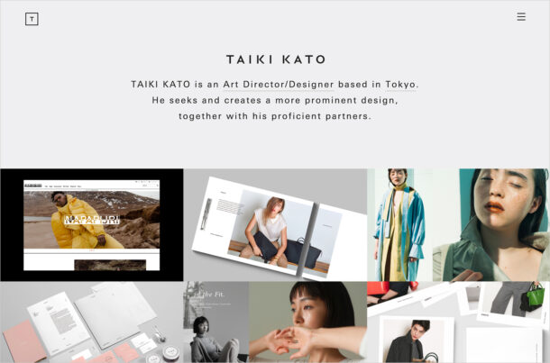 TAIKI KATOウェブサイトの画面キャプチャ画像