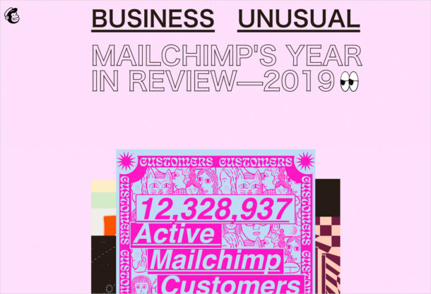 Mailchimp’s 2019 Annual Reportウェブサイトの画面キャプチャ画像