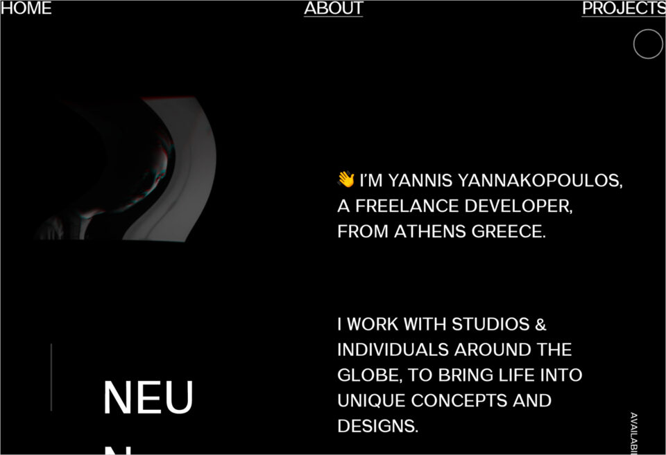 Yannis Yannakopoulos – Neundex – Freelance Developerウェブサイトの画面キャプチャ画像