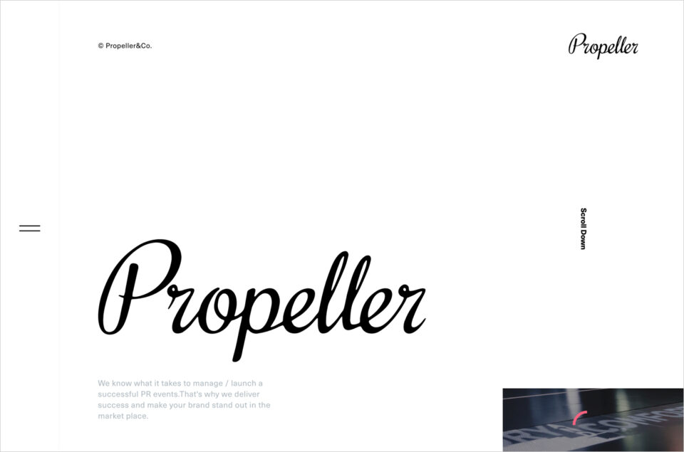 Propeller & Co.ウェブサイトの画面キャプチャ画像