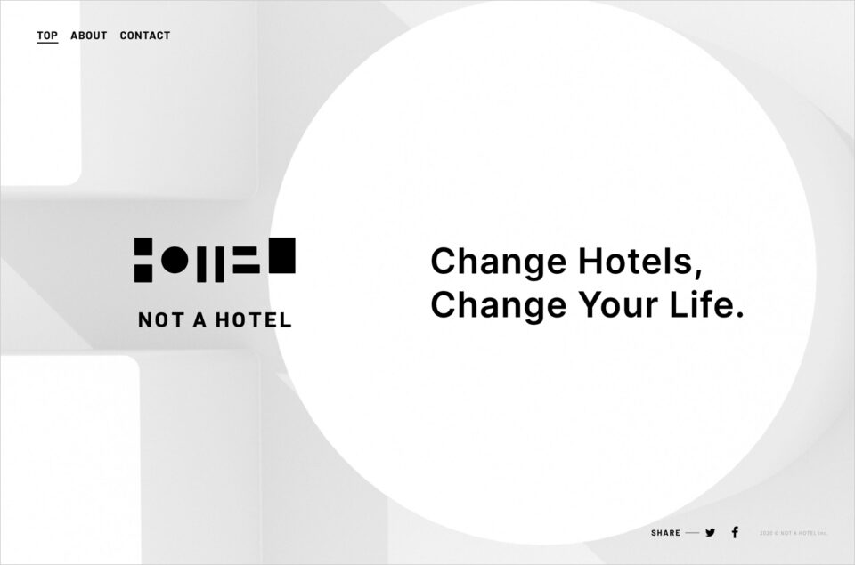NOT A HOTEL株式会社ウェブサイトの画面キャプチャ画像