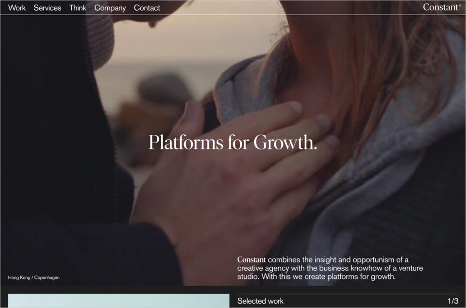 Creative brand consultancy and venture studio – Constantウェブサイトの画面キャプチャ画像