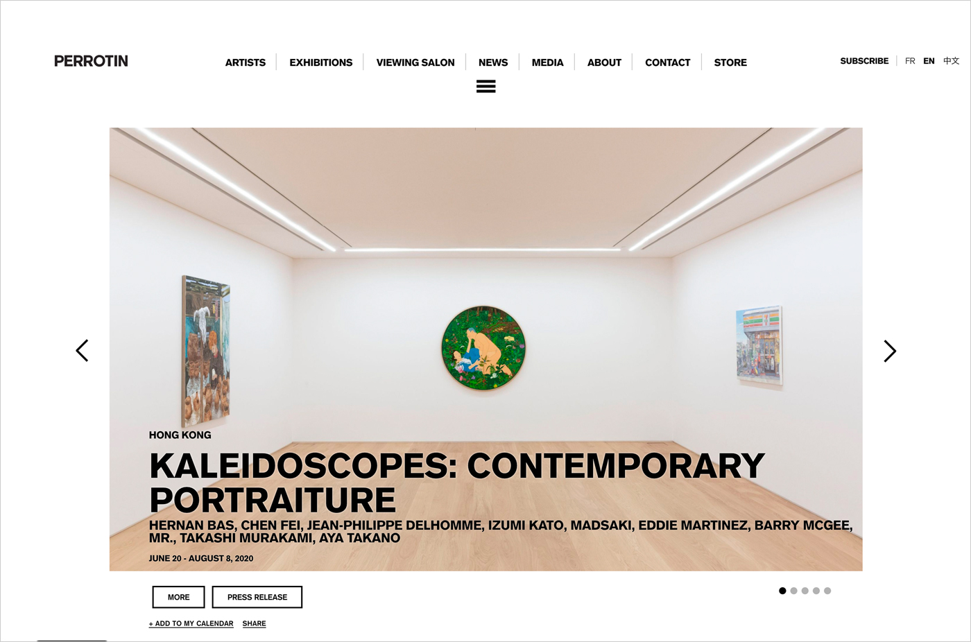 PERROTIN – art galleryウェブサイトの画面キャプチャ画像