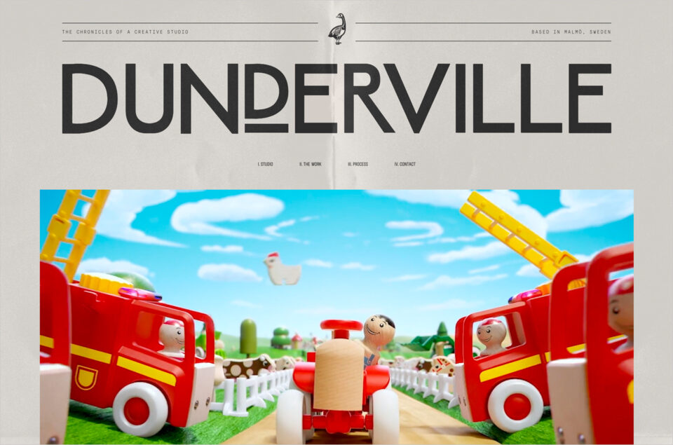 Dundervilleウェブサイトの画面キャプチャ画像