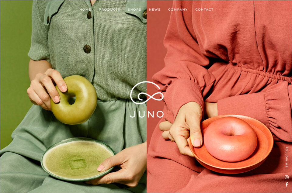 JUNO – ベーグル屋さんの、おいしいベーグルウェブサイトの画面キャプチャ画像