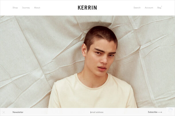 Kerrin — Australian menswearウェブサイトの画面キャプチャ画像