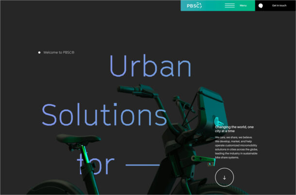Smart bike-sharing systems for cities | PBSC Urban Solutions | PBSC Urban Solutionsウェブサイトの画面キャプチャ画像