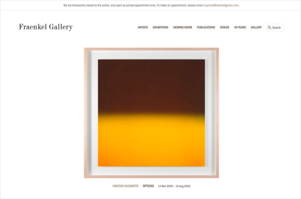 Fraenkel Galleryウェブサイトの画面キャプチャ画像