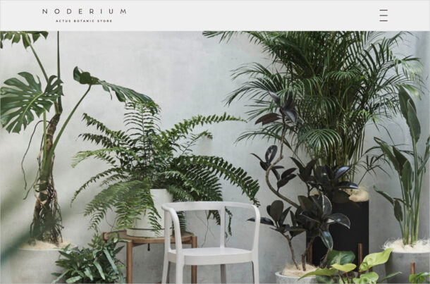 NODERIUM ｜アクタスのインテリアグリーン、観葉植物ウェブサイトの画面キャプチャ画像
