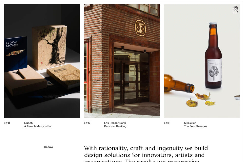 Bedow — Independent design studioウェブサイトの画面キャプチャ画像