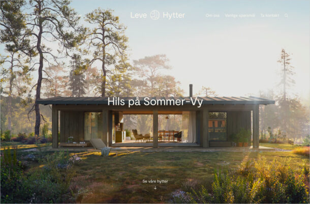 Leve Hytter | Tidløst design, solid håndverkウェブサイトの画面キャプチャ画像