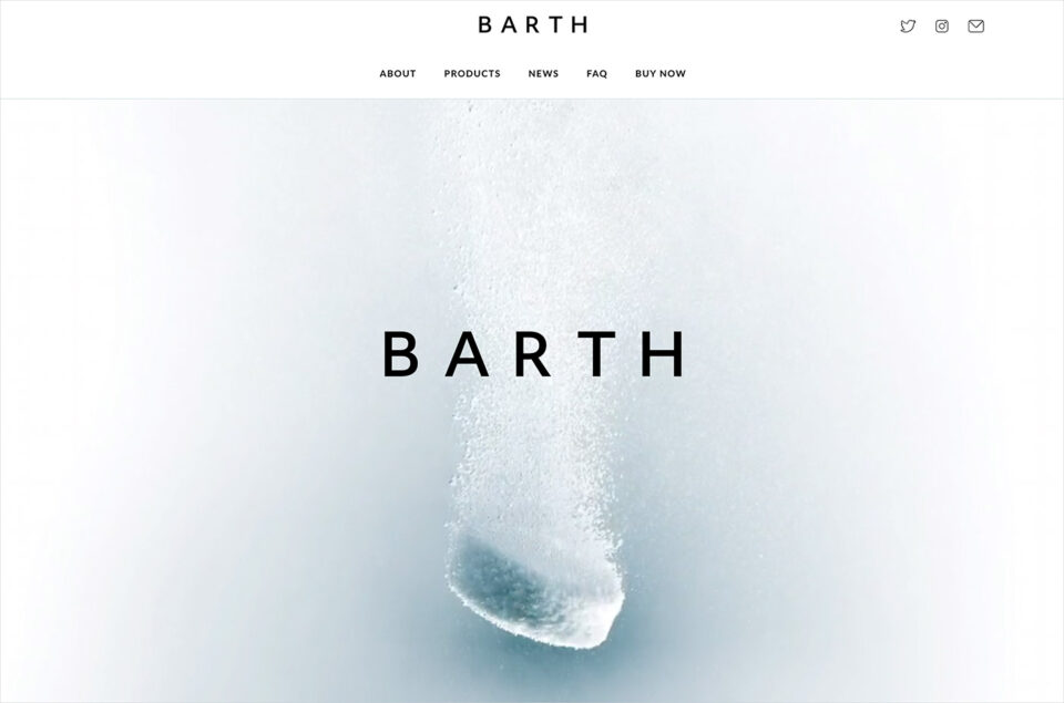 中性重炭酸入浴剤BARTH（バース）公式ブランドサイトウェブサイトの画面キャプチャ画像