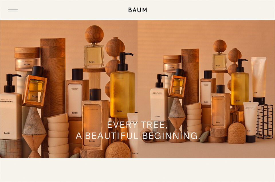 BAUM（バウム）ウェブサイトの画面キャプチャ画像