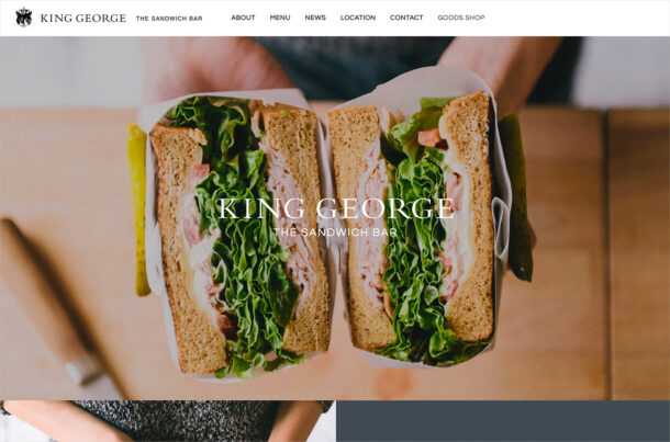 キングジョージ公式サイト｜KING GEORGE THE SANDWICH BARウェブサイトの画面キャプチャ画像