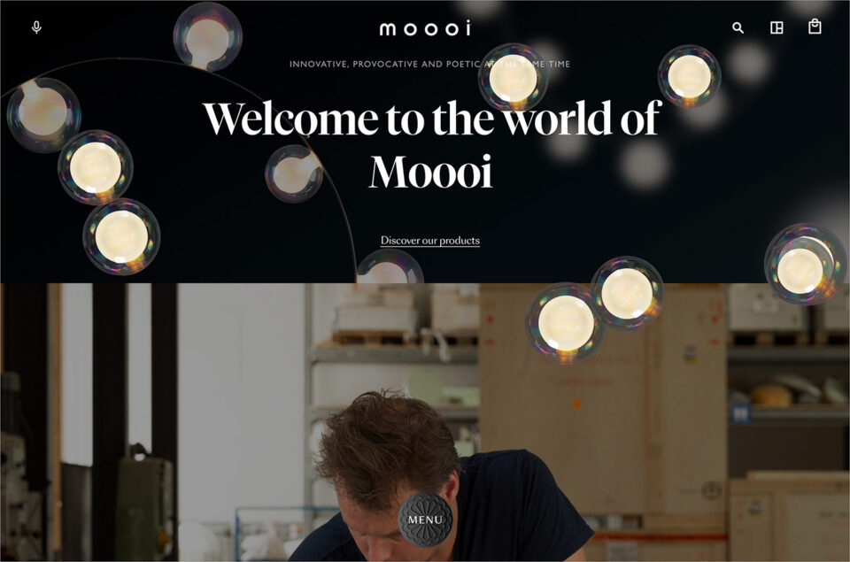 Moooiウェブサイトの画面キャプチャ画像