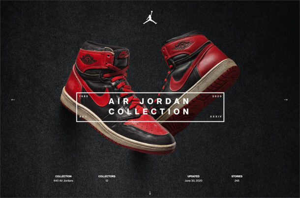 Air Jordan Collectionウェブサイトの画面キャプチャ画像