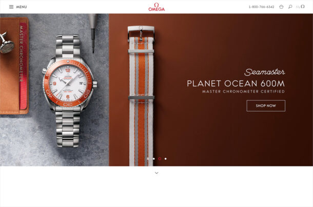 OMEGA Swiss Luxury Watches Since 1848  | OMEGA USウェブサイトの画面キャプチャ画像