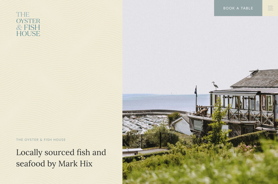 The Oyster & Fish House | Mark Hixウェブサイトの画面キャプチャ画像