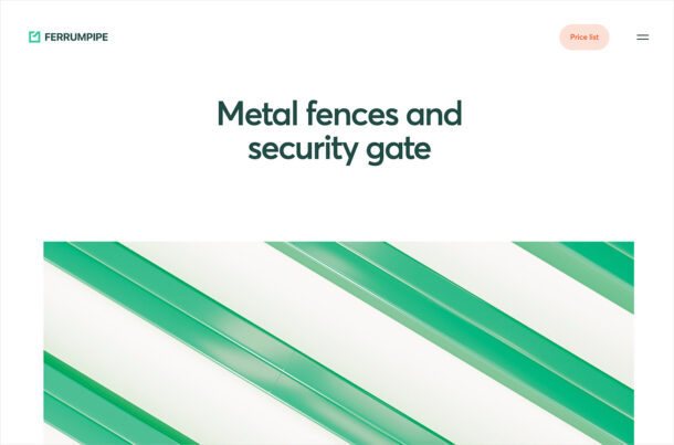 Ferrumpipe — Fences and security gates manufactureウェブサイトの画面キャプチャ画像