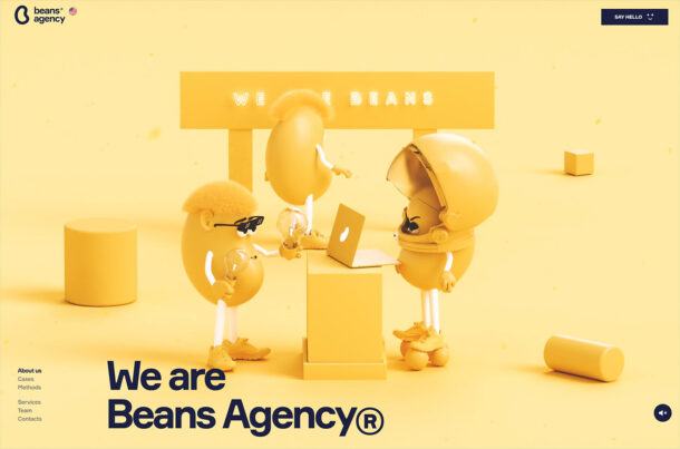 Beans Agencyウェブサイトの画面キャプチャ画像