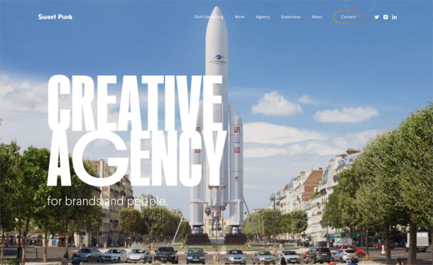 Creative digital agency in Paris and Montpellier | Sweet punkウェブサイトの画面キャプチャ画像