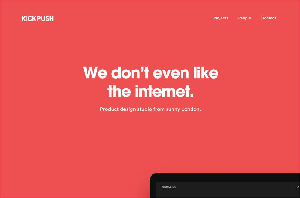 Kickpush | Product design studioウェブサイトの画面キャプチャ画像