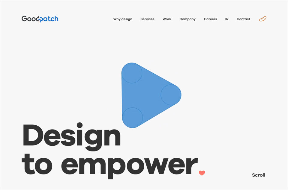 Goodpatch グッドパッチ｜デザインの力を証明するウェブサイトの画面キャプチャ画像