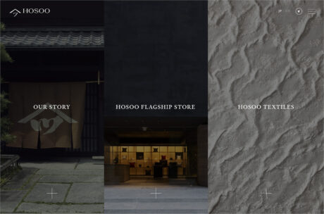 HOSOO Official Websiteウェブサイトの画面キャプチャ画像