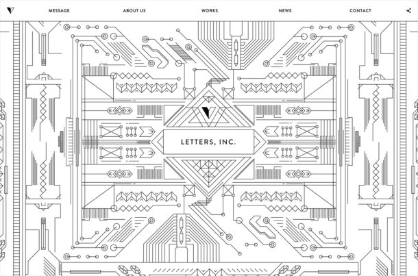 LETTERS, INC.ウェブサイトの画面キャプチャ画像