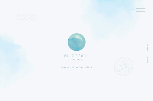 久留米のピラティススタジオ『BLUE PEARL』ウェブサイトの画面キャプチャ画像