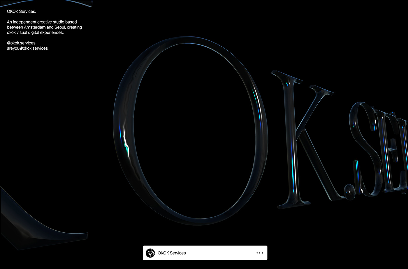 OKOK Servicesウェブサイトの画面キャプチャ画像