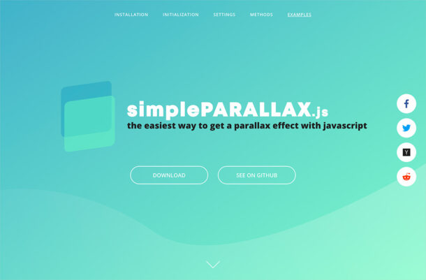 simpleParallax.js – a JavaScript library for parallax effectsウェブサイトの画面キャプチャ画像