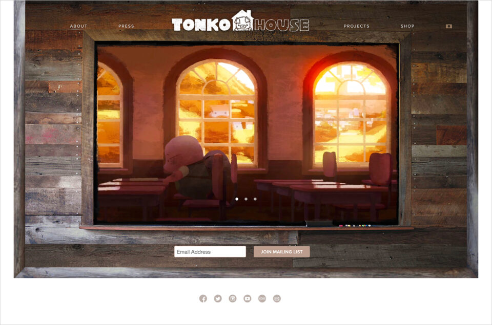 Tonko Houseウェブサイトの画面キャプチャ画像