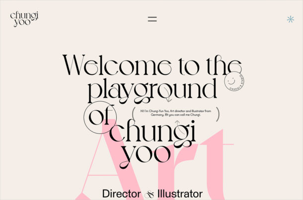 ChungiYooウェブサイトの画面キャプチャ画像