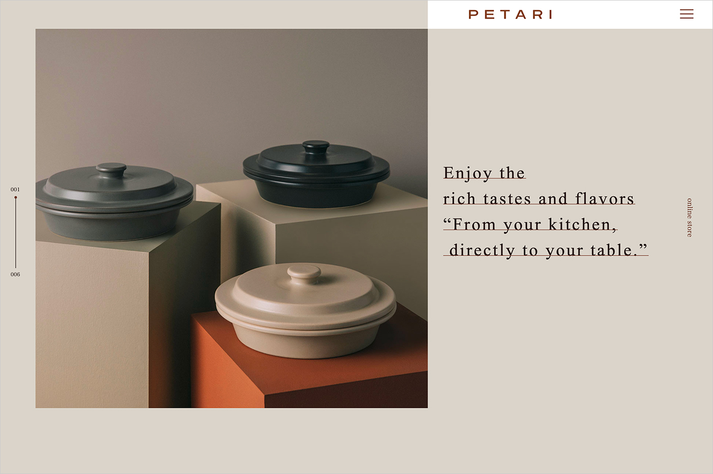 PETARI（ペタリ）公式サイト | 手料理を美味しく、美しく。ウェブサイトの画面キャプチャ画像