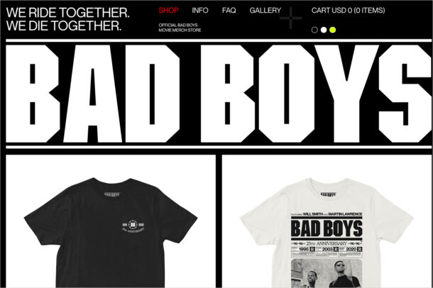 Bad Boys Supplyウェブサイトの画面キャプチャ画像