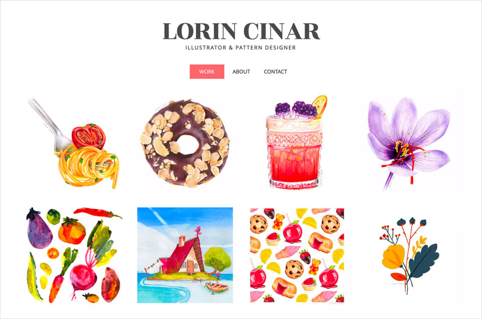 LORIN CINARウェブサイトの画面キャプチャ画像