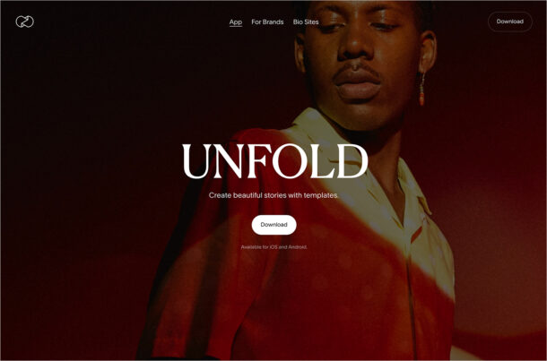 Unfold — Toolkit for Storytellersウェブサイトの画面キャプチャ画像