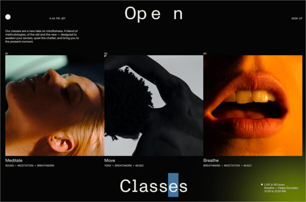 Openウェブサイトの画面キャプチャ画像