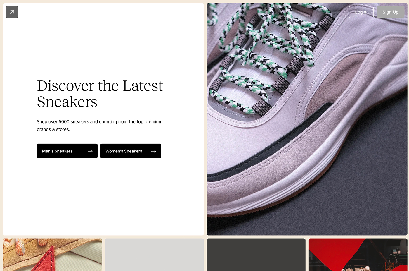 Sneak in Peace | Shop Women's & Men's Premium Sneakers & Trainersウェブサイトの画面キャプチャ画像