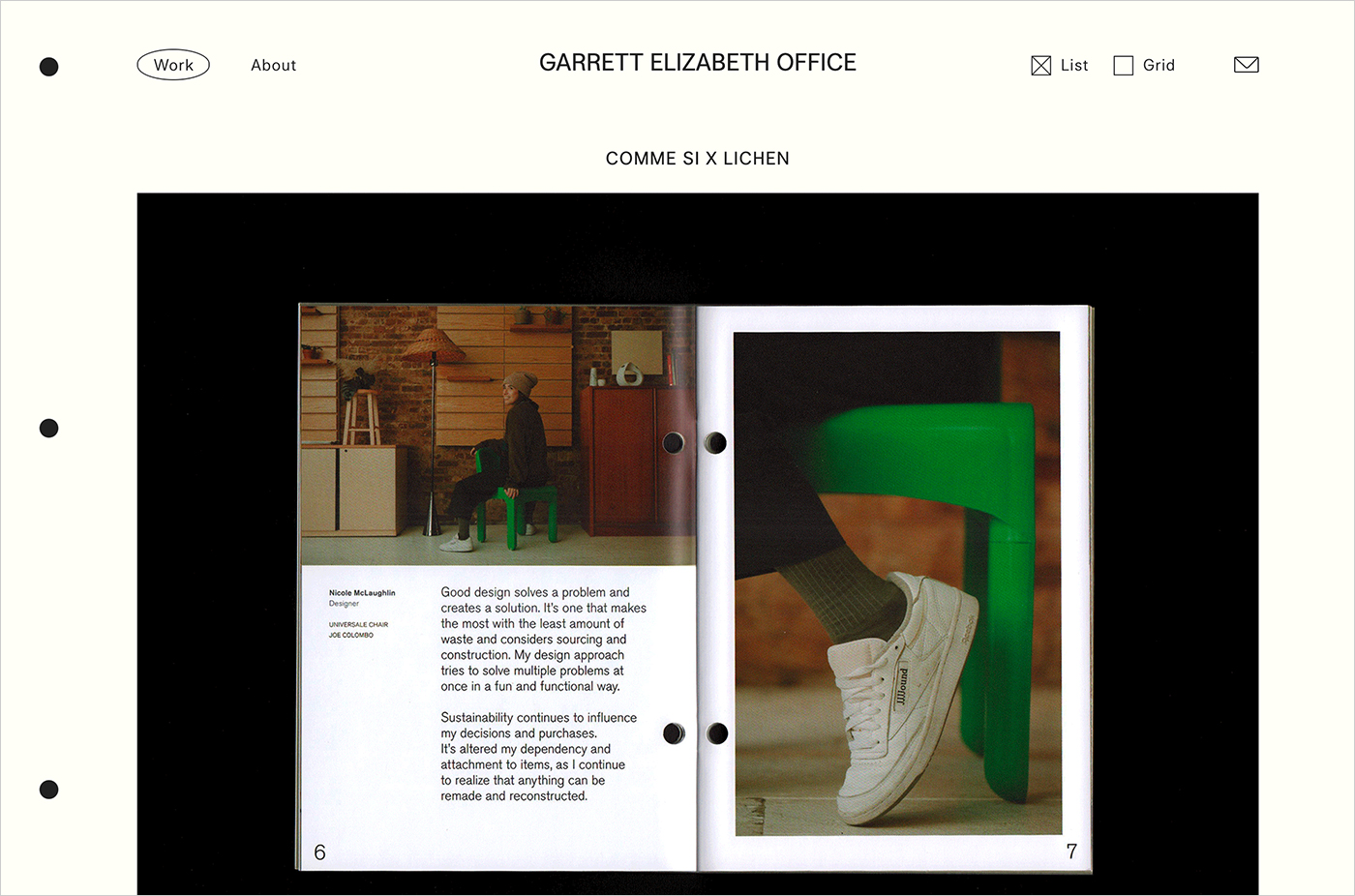 Garrett Elizabeth Officeウェブサイトの画面キャプチャ画像