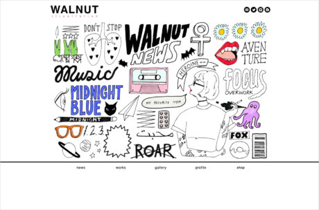 WALNUT illustrationsウェブサイトの画面キャプチャ画像